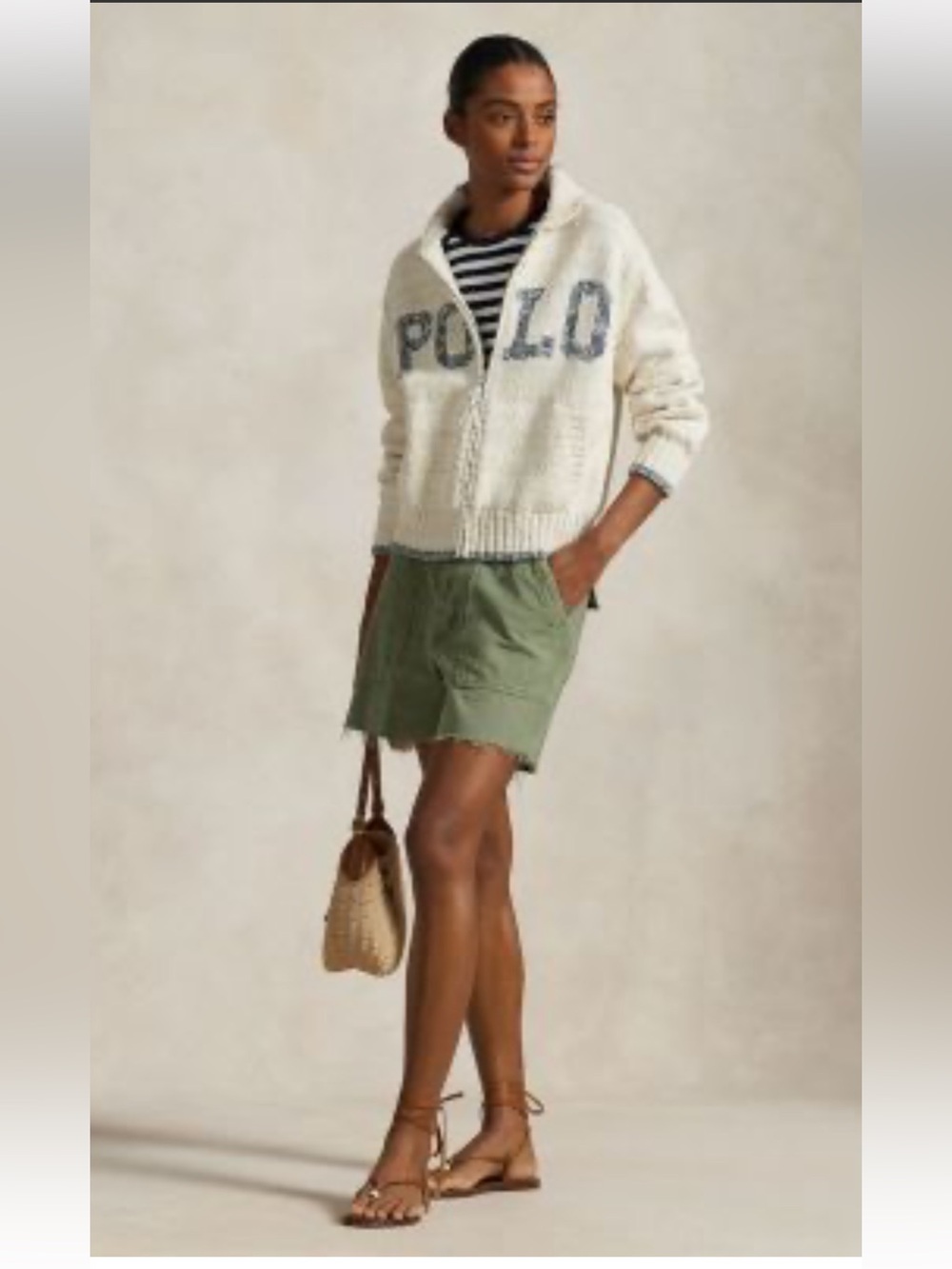 Polo by Ralph Lauren Logo Shawl-Collar Full-Zip Cardigan L NWT